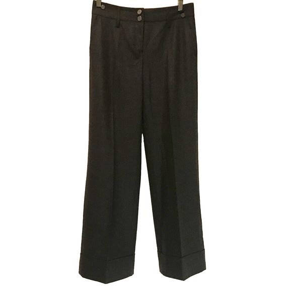 Cambio wide legpebble gray trousers pants wide cuff hem DE 36 US 6